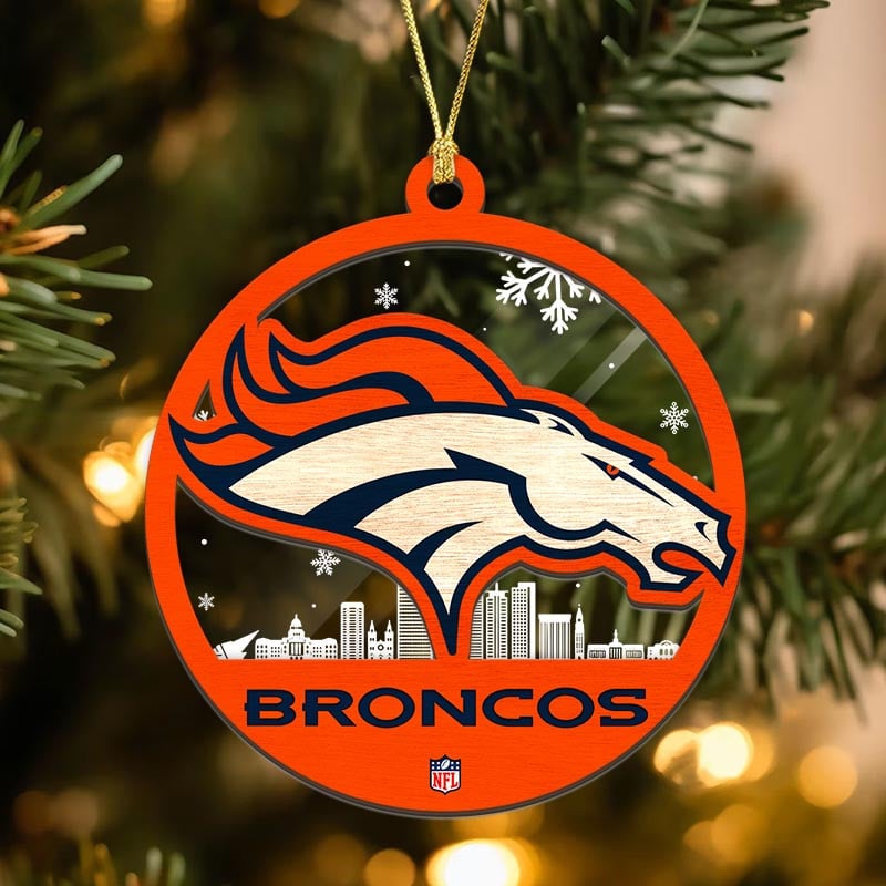 Sportswearmerch Denver Broncos NFL Acrylic Mix Wooden Ornament Gift For Fans