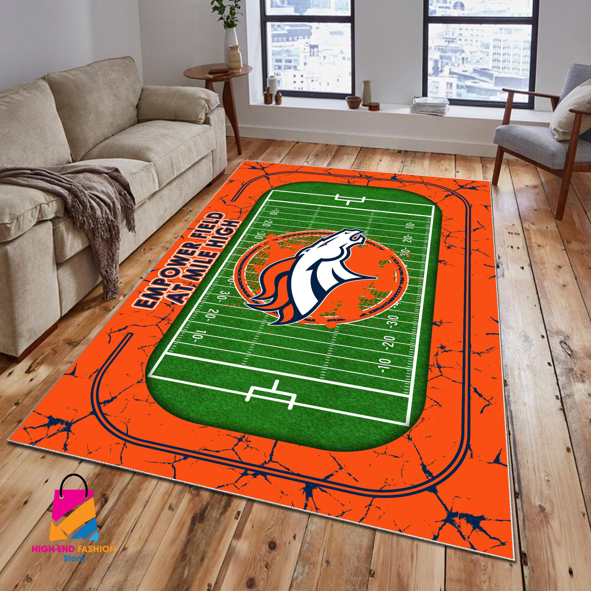 Sportswearmerch Denver Broncos NFL Area Rug For Fan