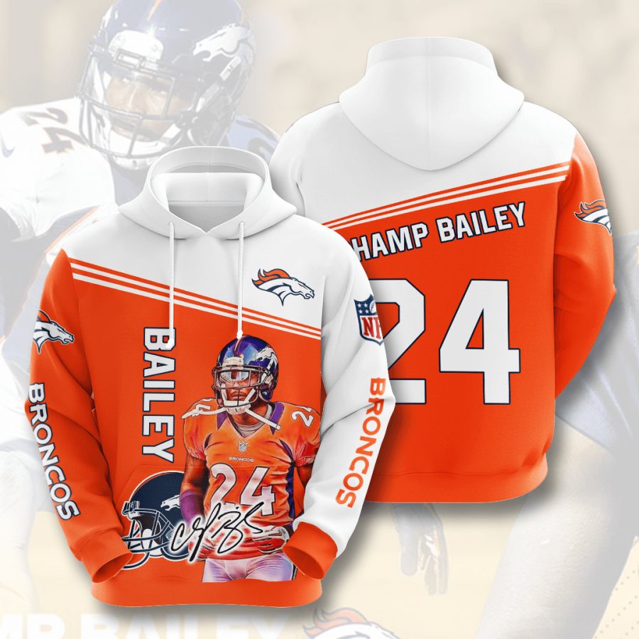 Sportswearmerch Denver Broncos NFL Champ Bailey White Personalized Hoodie For Fan