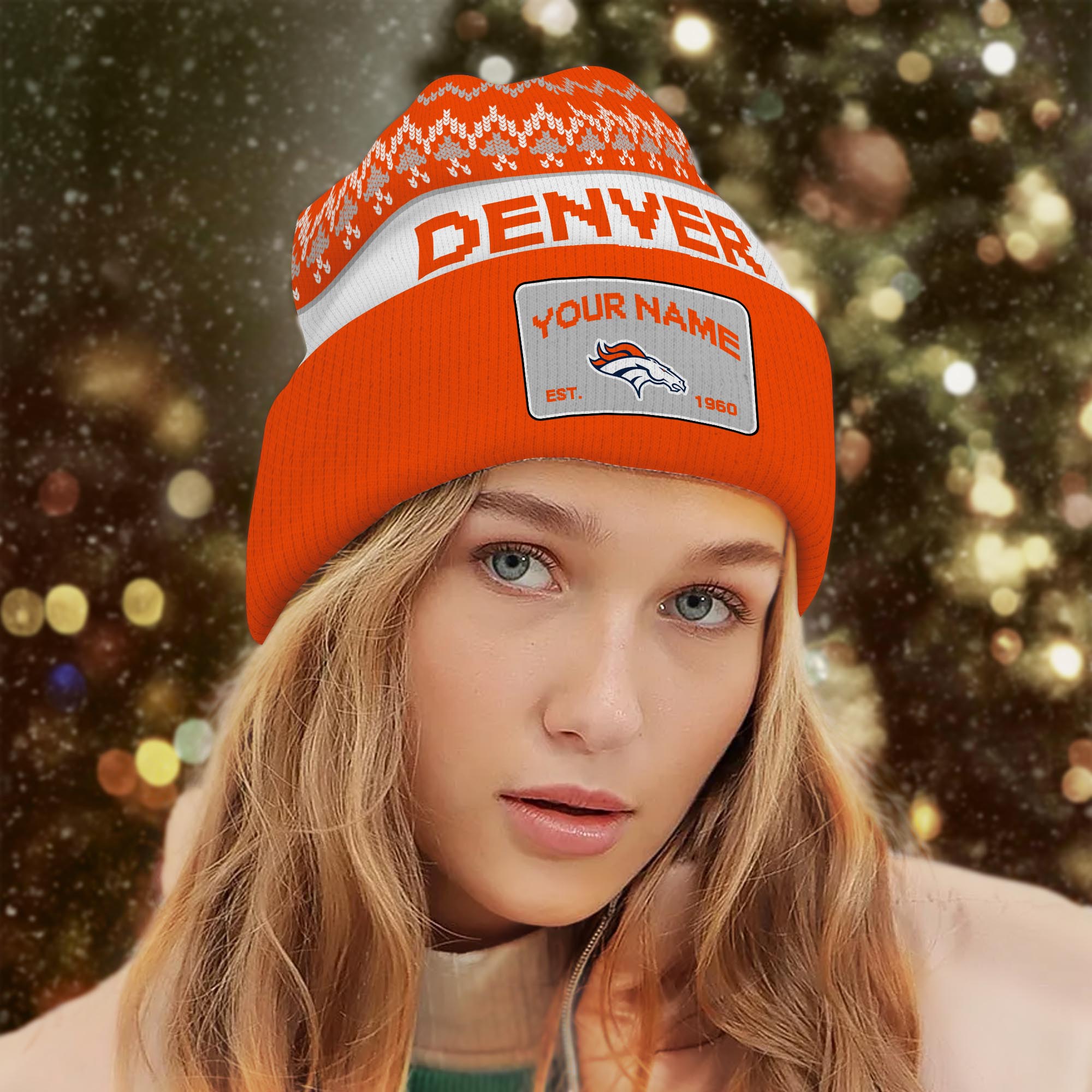 Sportswearmerch Denver Broncos NFL Christmas Beanie Hat For Fan