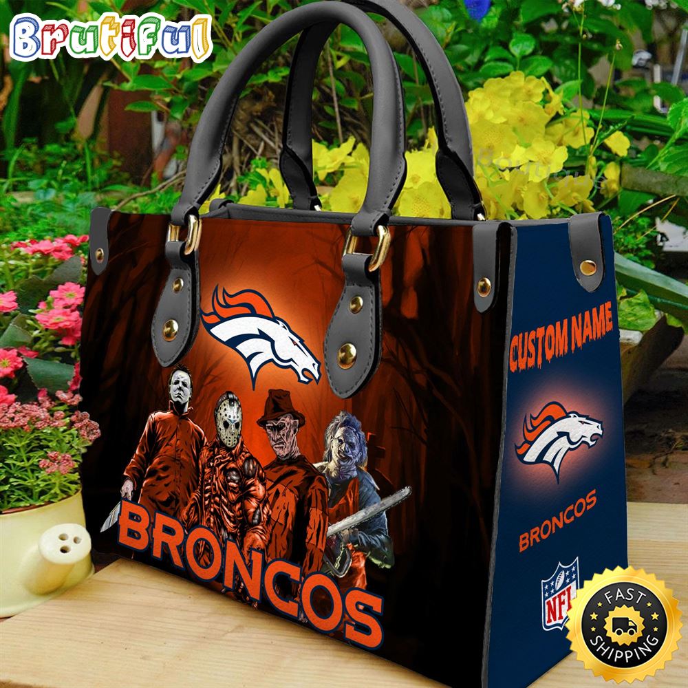 Sportswearmerch Denver Broncos NFL Halloween Leather Handbag For Fan
