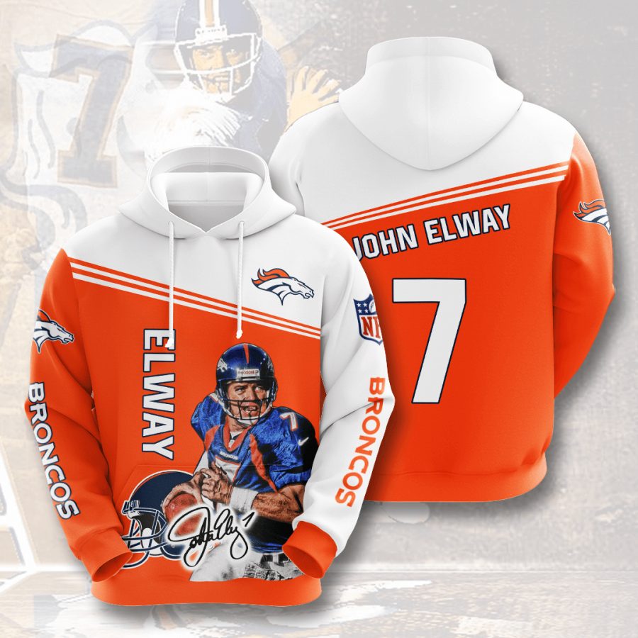 Sportswearmerch Denver Broncos NFL John Albert Elway Jr. White Personalized Hoodie For Fan