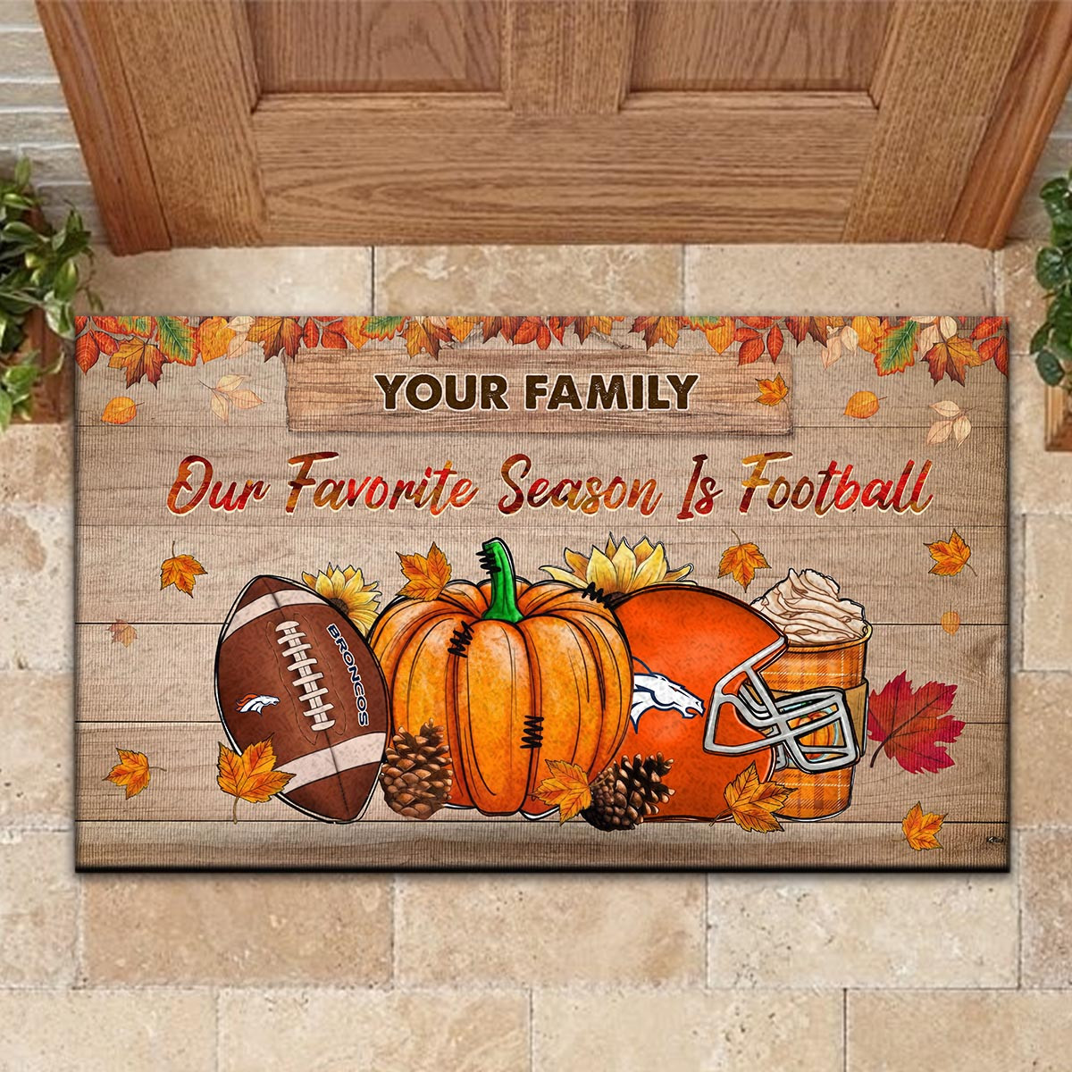 Sportswearmerch Denver Broncos NFL Our Favorite Season is Football Doormat For Fan