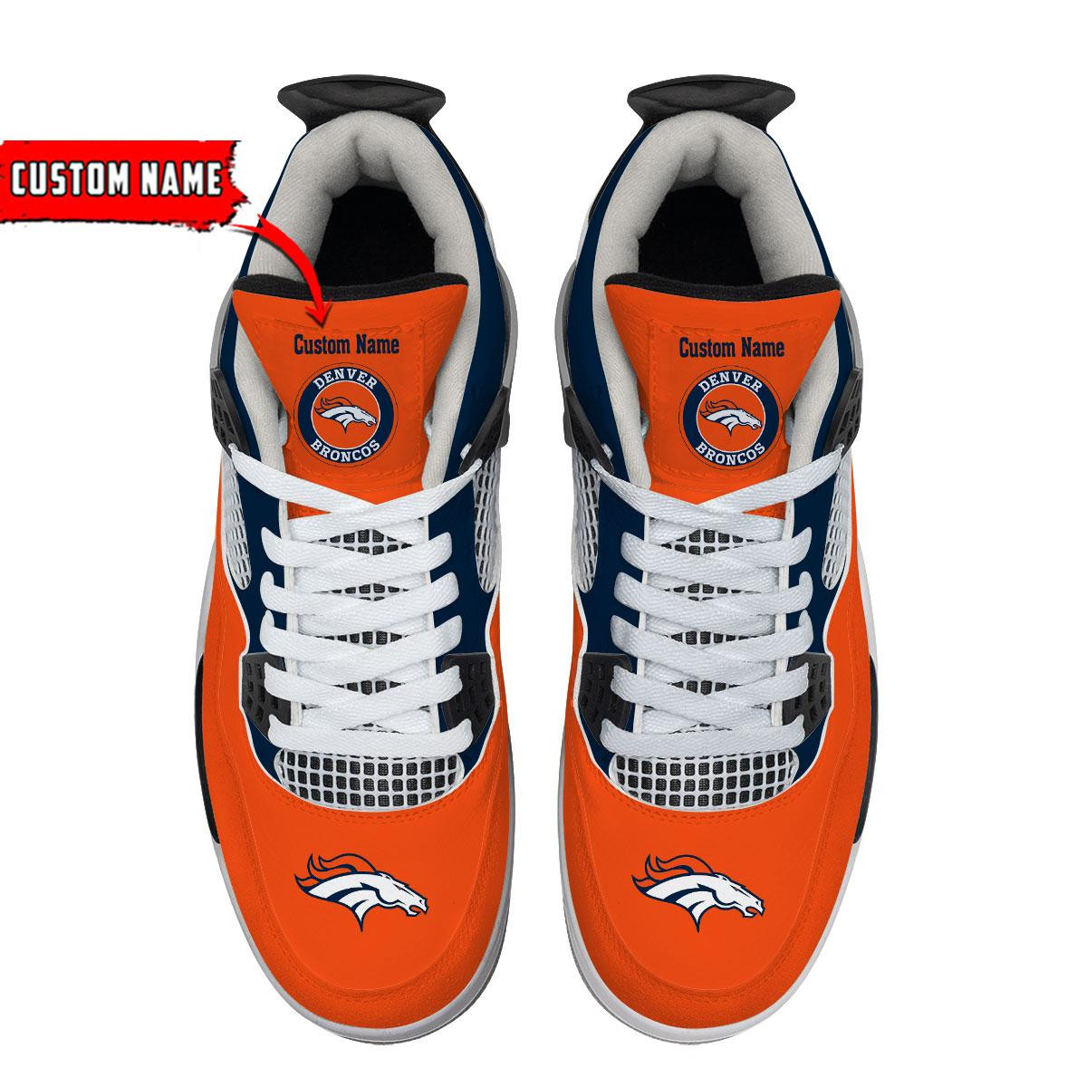 Sportswearmerch Denver Broncos NFL Personalized Air Jordan 4 SnAJ4 Sneakers Shoes For Men And Women