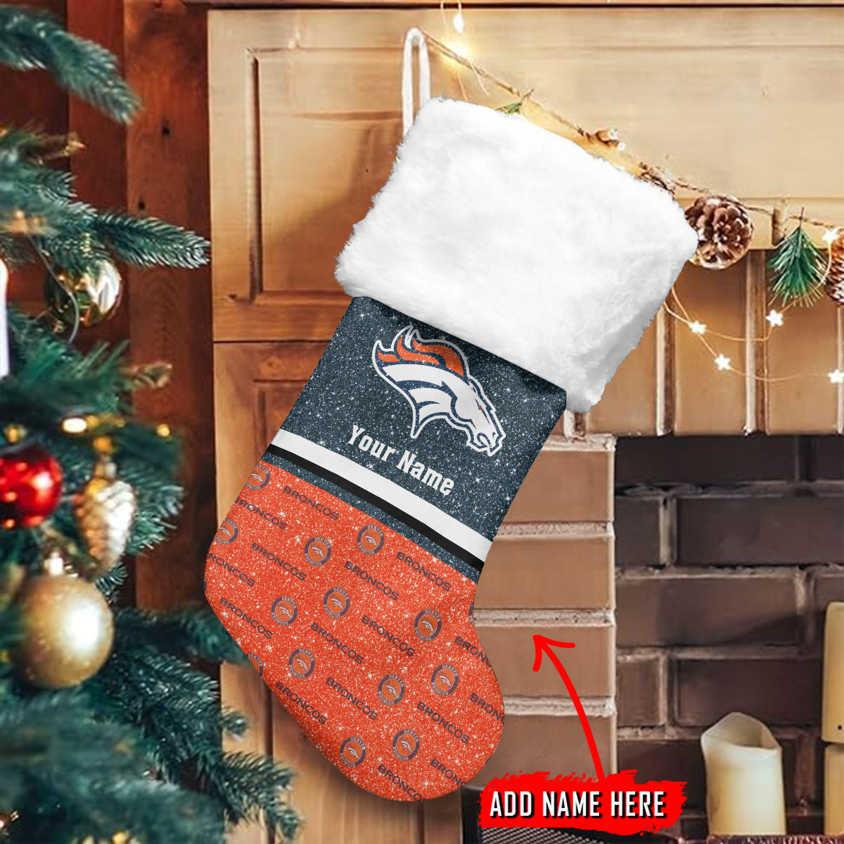 Sportswearmerch Denver Broncos NFL Personalized Christmas Socks For Fan