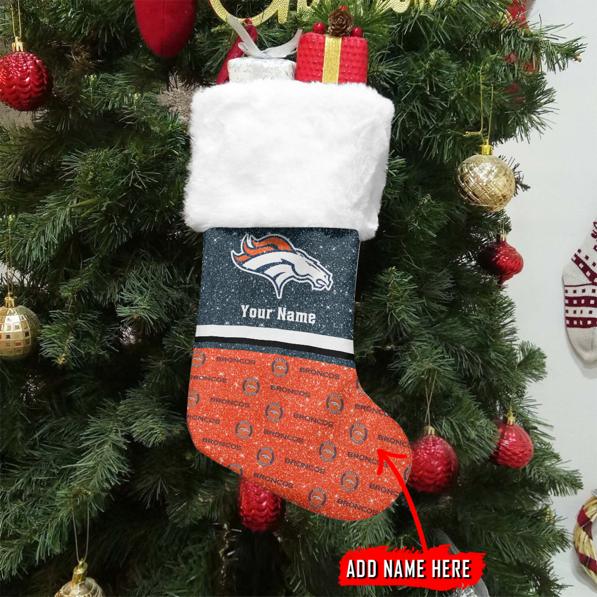 Sportswearmerch Denver Broncos NFL Personalized Christmas Socks For Fan