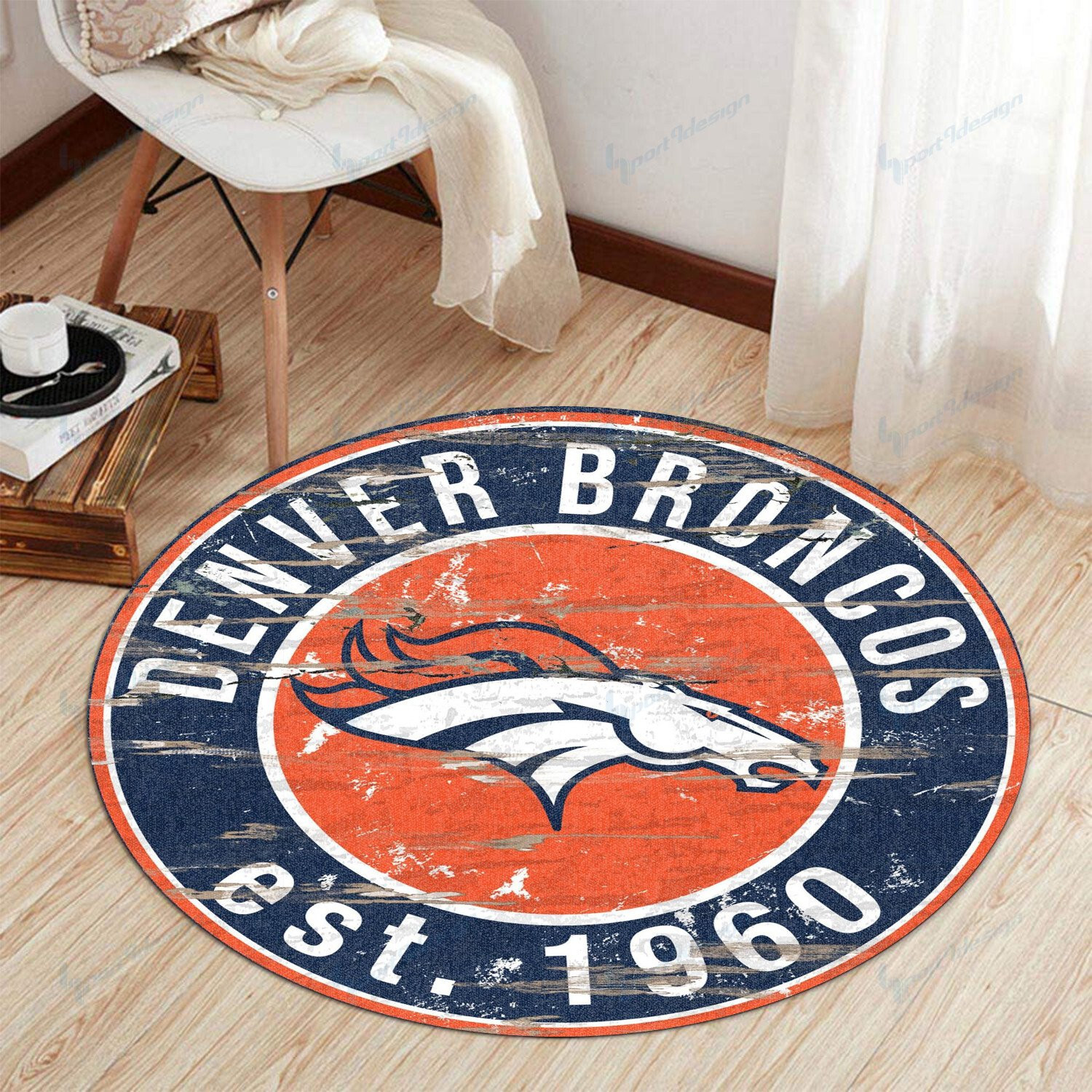 Sportswearmerch Denver Broncos NFL Round Rug For Fan