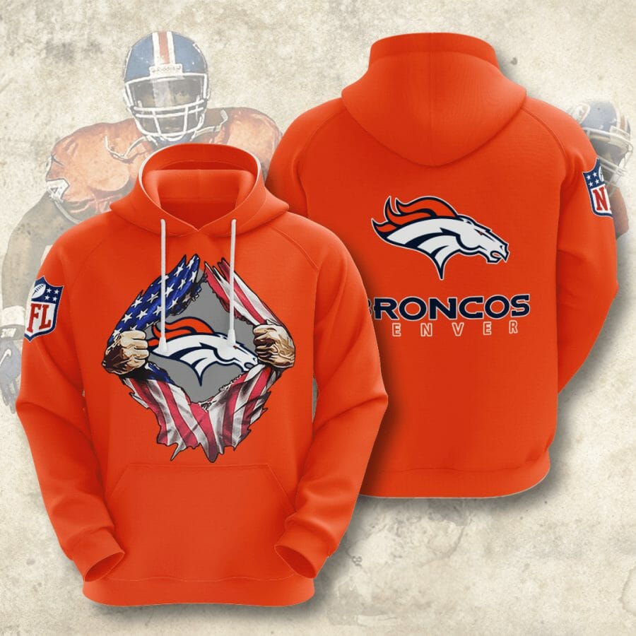 Sportswearmerch Denver Broncos NFL Tearing Open Logo Personalized Hoodie For Fan