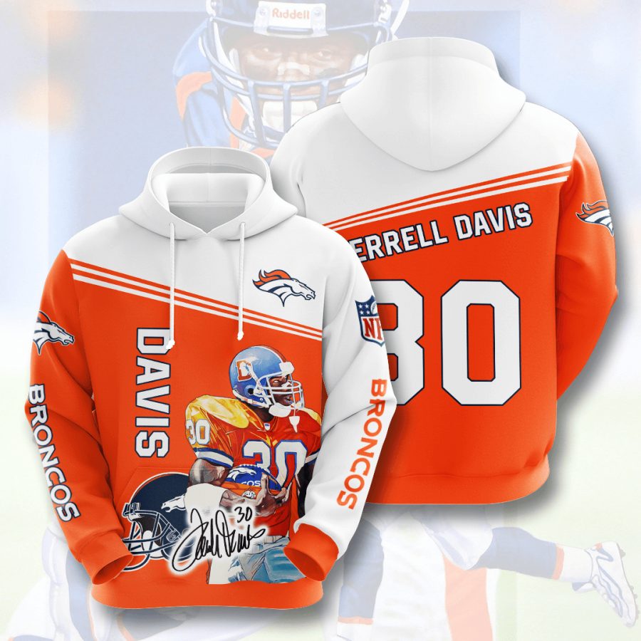 Sportswearmerch Denver Broncos NFL Terrell Davis White Personalized Hoodie For Fan