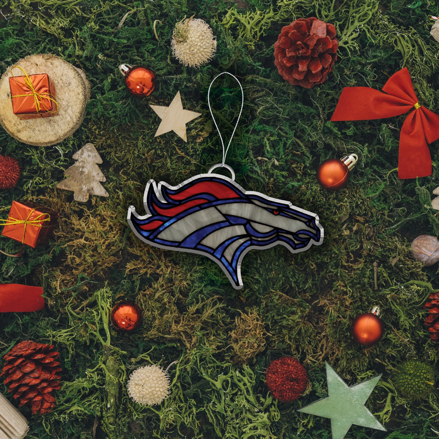 Sportswearmerch Denver Broncos NFL x Christmas Acrylic Ornament Gift For Fans