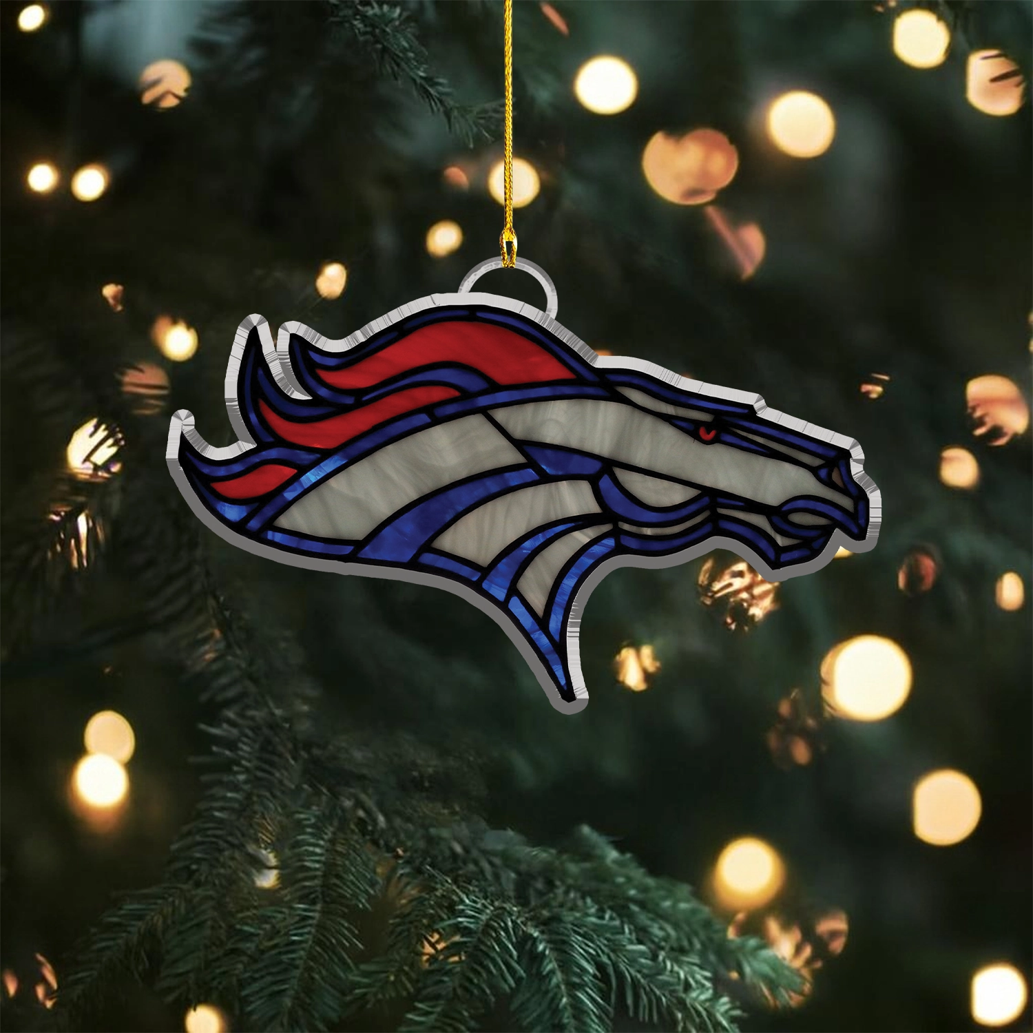 Sportswearmerch Denver Broncos NFL x Christmas Acrylic Ornament Gift For Fans