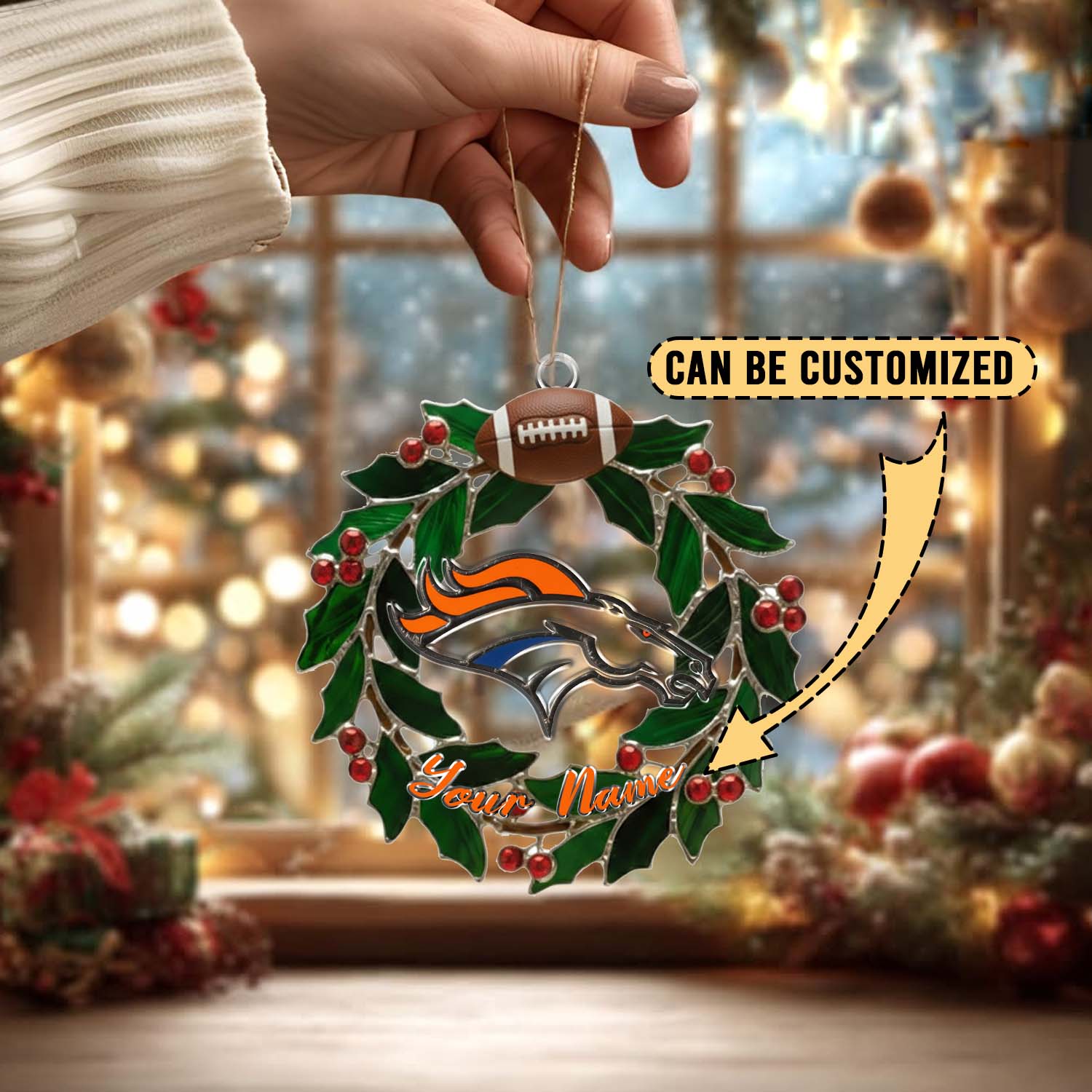 Sportswearmerch Denver Broncos NFL x Christmas Acrylic Ornament Gift For Fans