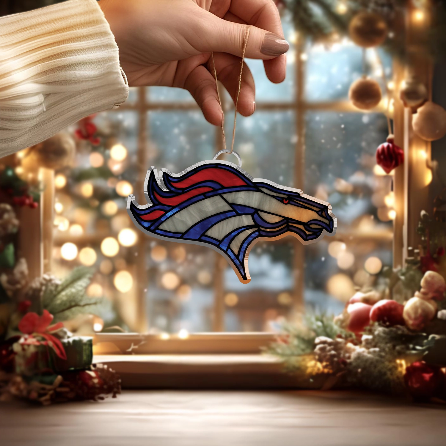 Sportswearmerch Denver Broncos NFL x Christmas Acrylic Ornament Gift For Fans