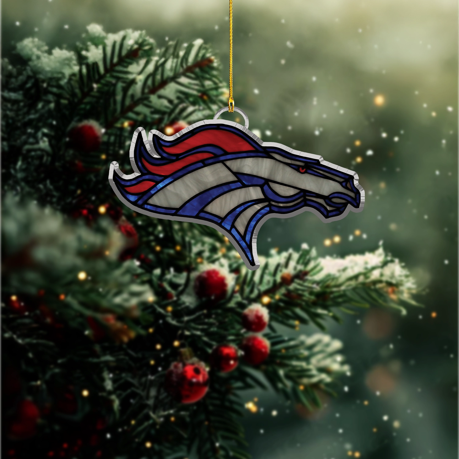 Sportswearmerch Denver Broncos NFL x Christmas Acrylic Ornament Gift For Fans