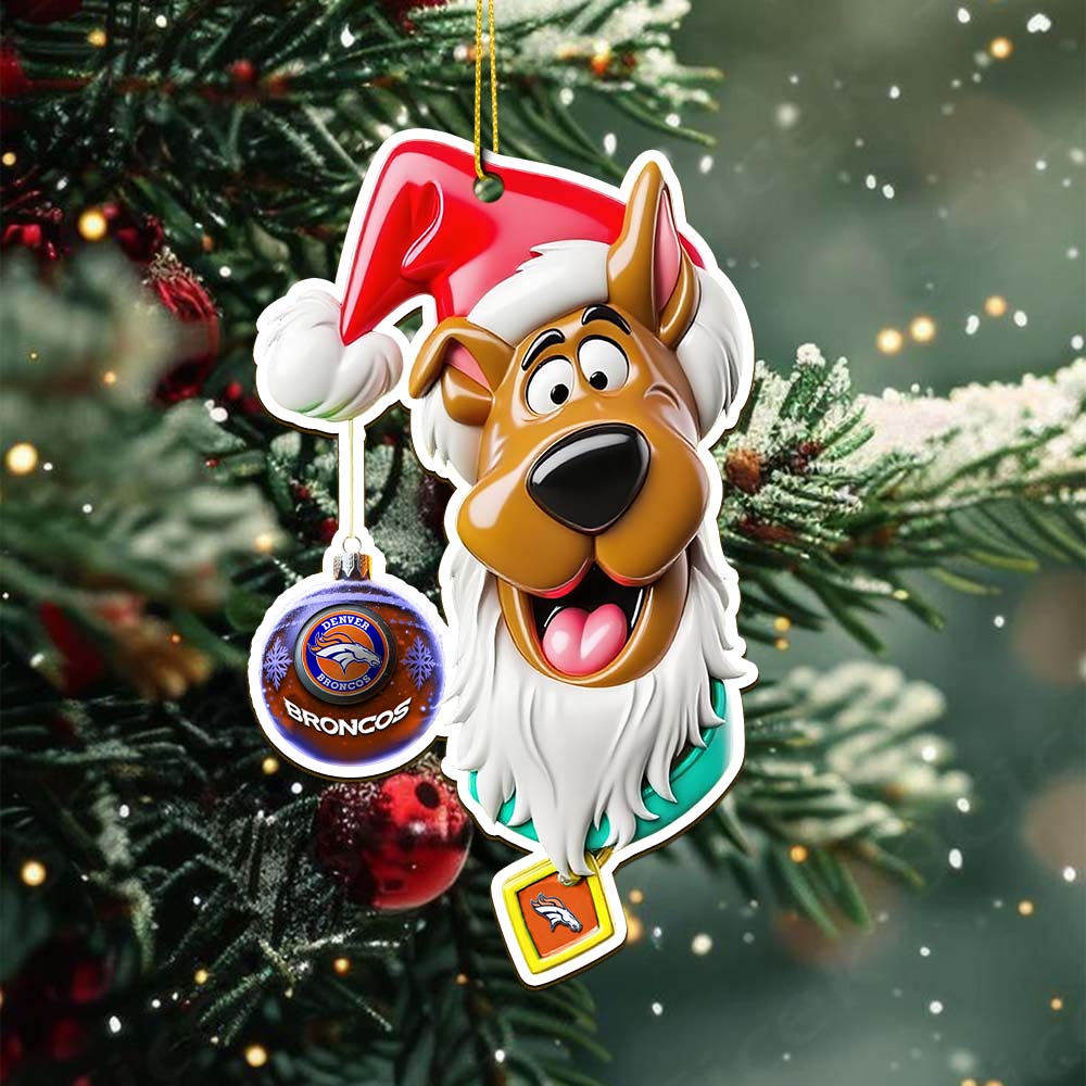 Sportswearmerch Denver Broncos NFL x Scooby doo x Christmas Acrylic Ornament Gift For Fan