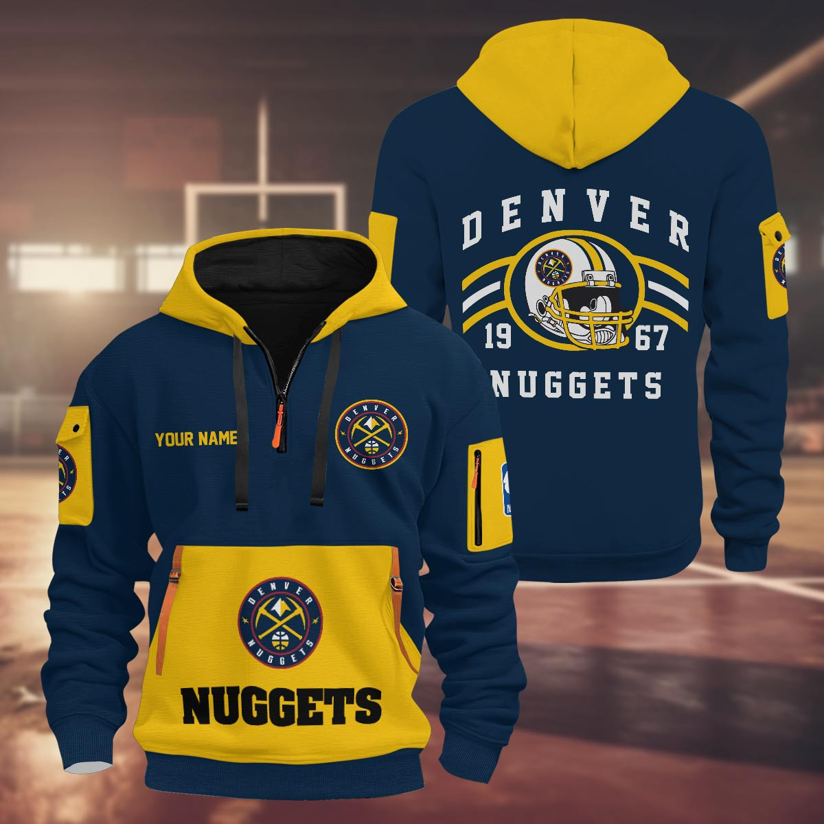 Sportswearmerch Denver Nuggets NBA Half Zip Hoodie Personalized For Fan