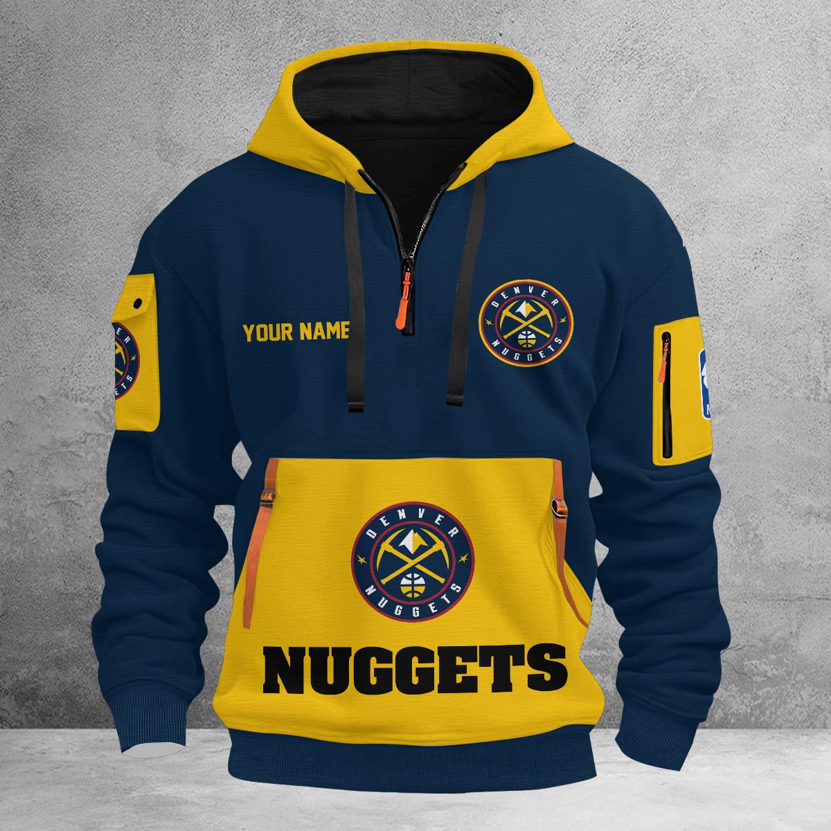 Sportswearmerch Denver Nuggets NBA Half Zip Hoodie Personalized For Fan
