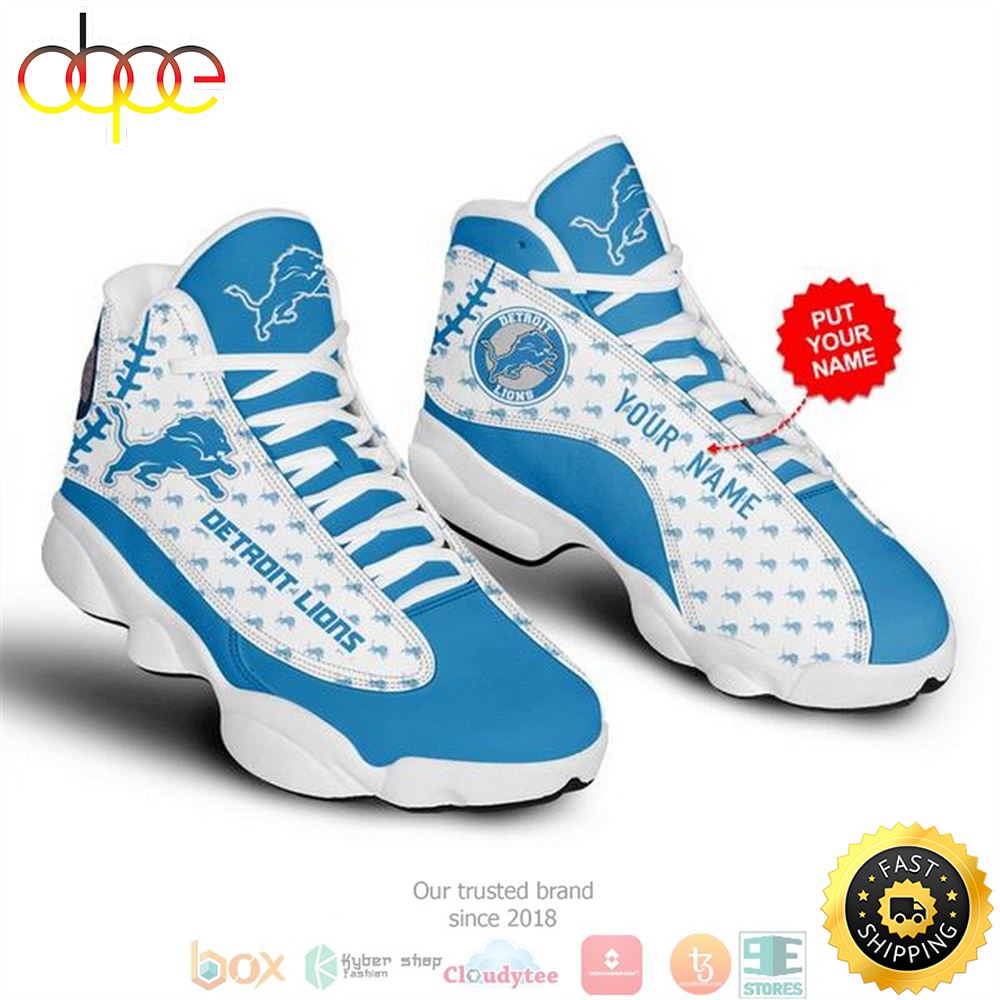 Sportswearmerch Detroit Lions NFL 1 Football AJ13 Sneakers Shoes For Men And Women