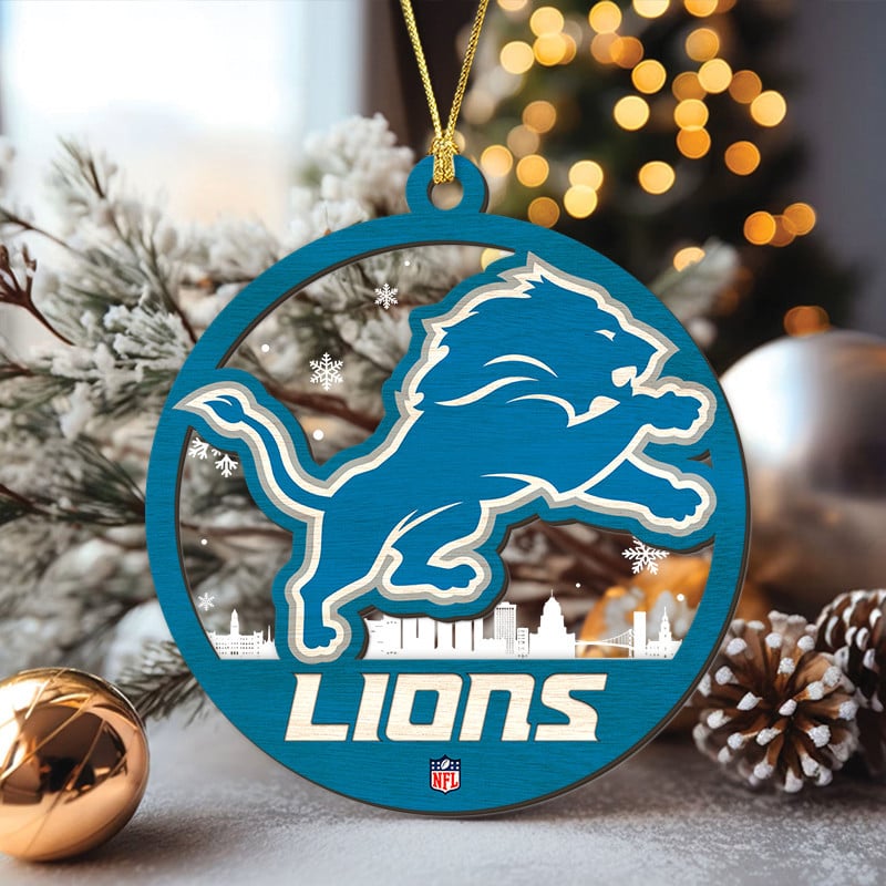 Sportswearmerch Detroit Lions NFL Acrylic Mix Wooden Ornament Gift For Fans