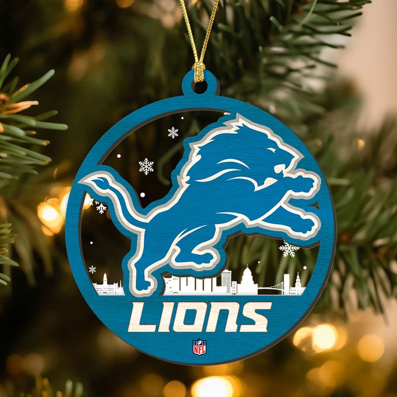 Sportswearmerch Detroit Lions NFL Acrylic Mix Wooden Ornament Gift For Fans