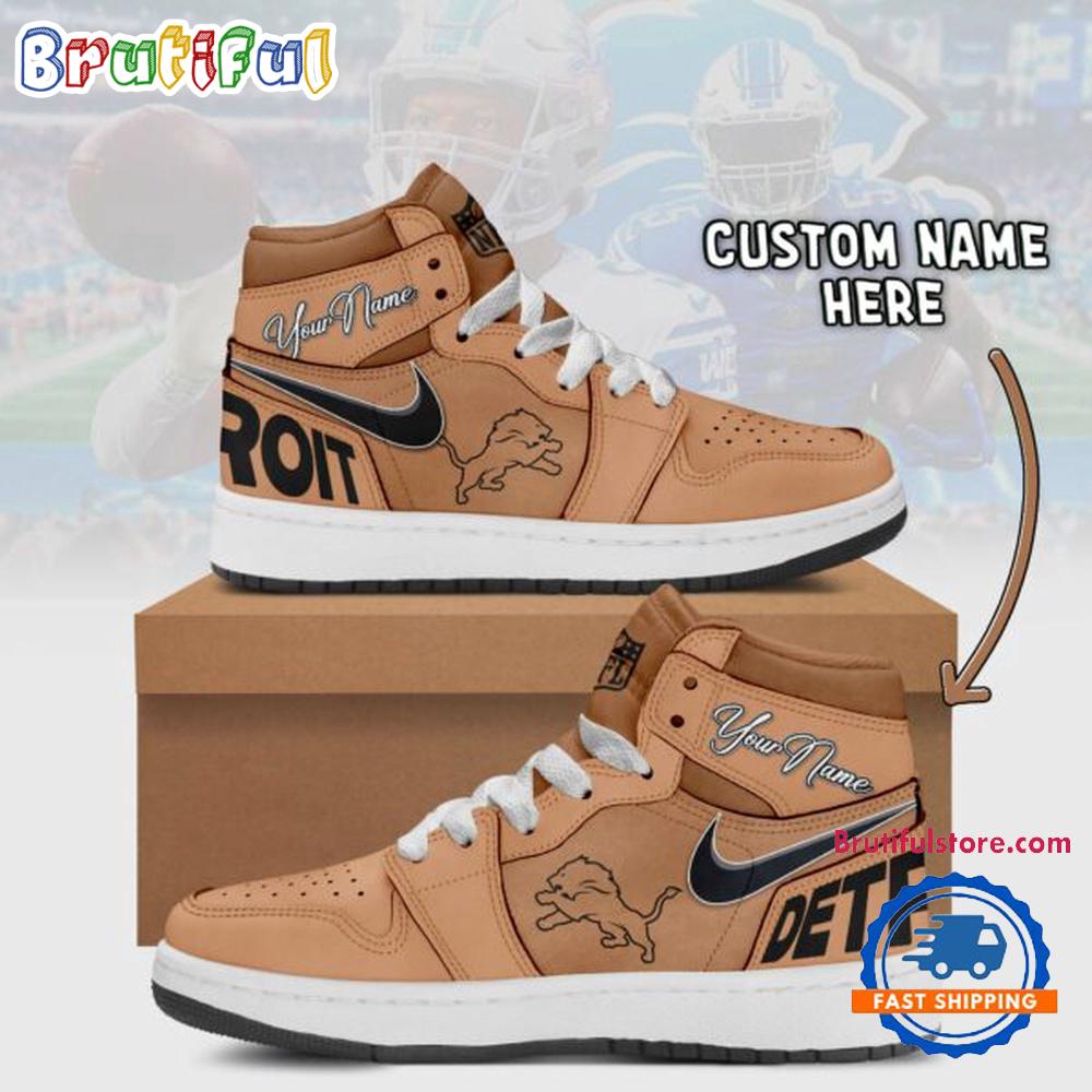 Sportswearmerch Detroit Lions NFL AJ1 High Sneakers Shoes For Men And Women