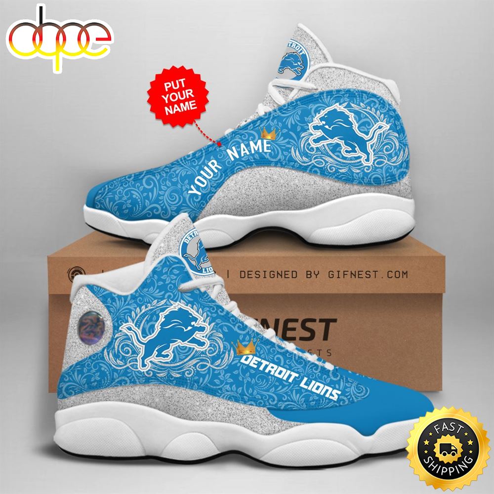 Sportswearmerch Detroit Lions NFL AJ13 Sneakers Shoes For Men And Women