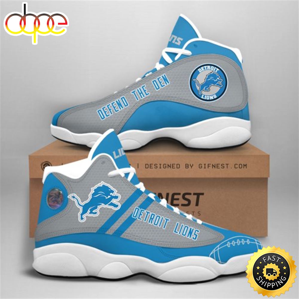 Sportswearmerch Detroit Lions NFL AJ13 Sneakers Shoes For Men And Women