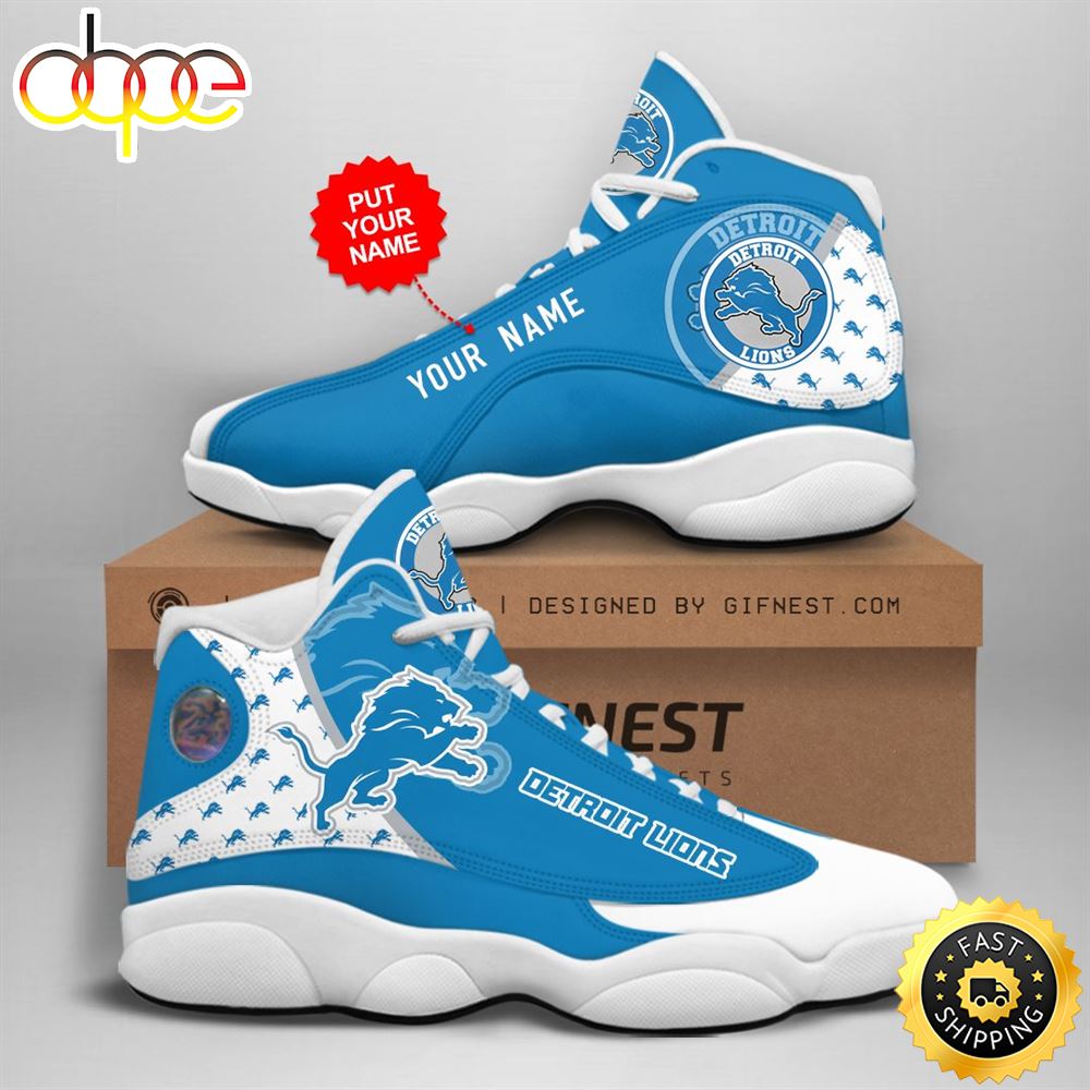 Sportswearmerch Detroit Lions NFL AJ13 Sneakers Shoes For Men And Women