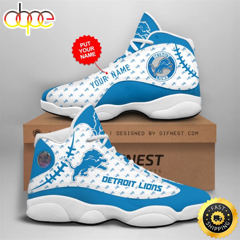 Sportswearmerch Detroit Lions NFL AJ13 Sneakers Shoes For Men And Women