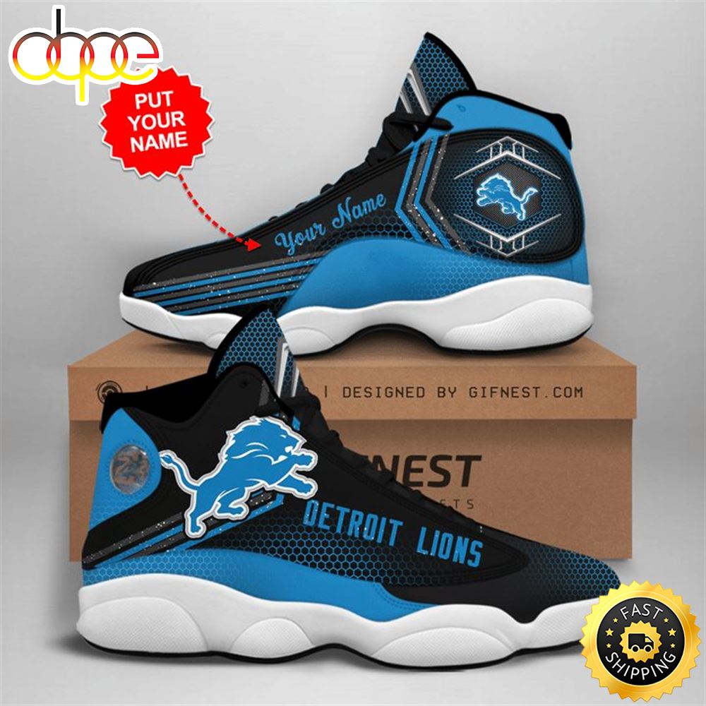 Sportswearmerch Detroit Lions NFL AJ13 Sneakers Shoes For Men And Women
