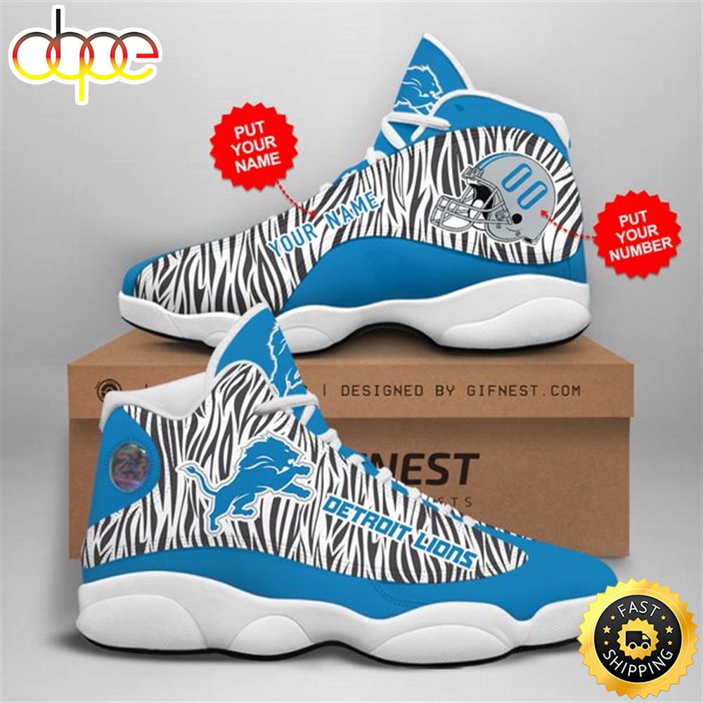 Sportswearmerch Detroit Lions NFL AJ13 Sneakers Shoes For Men And Women