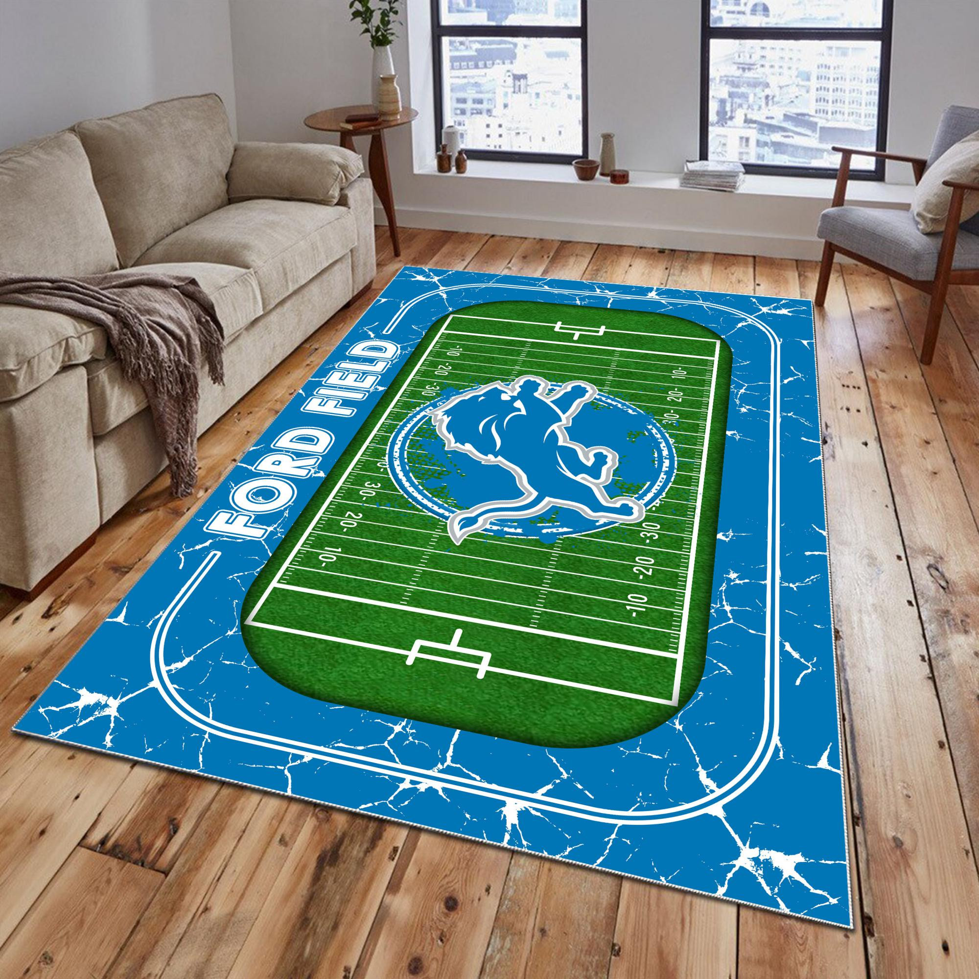 Sportswearmerch Detroit Lions NFL Area Rug For Fan