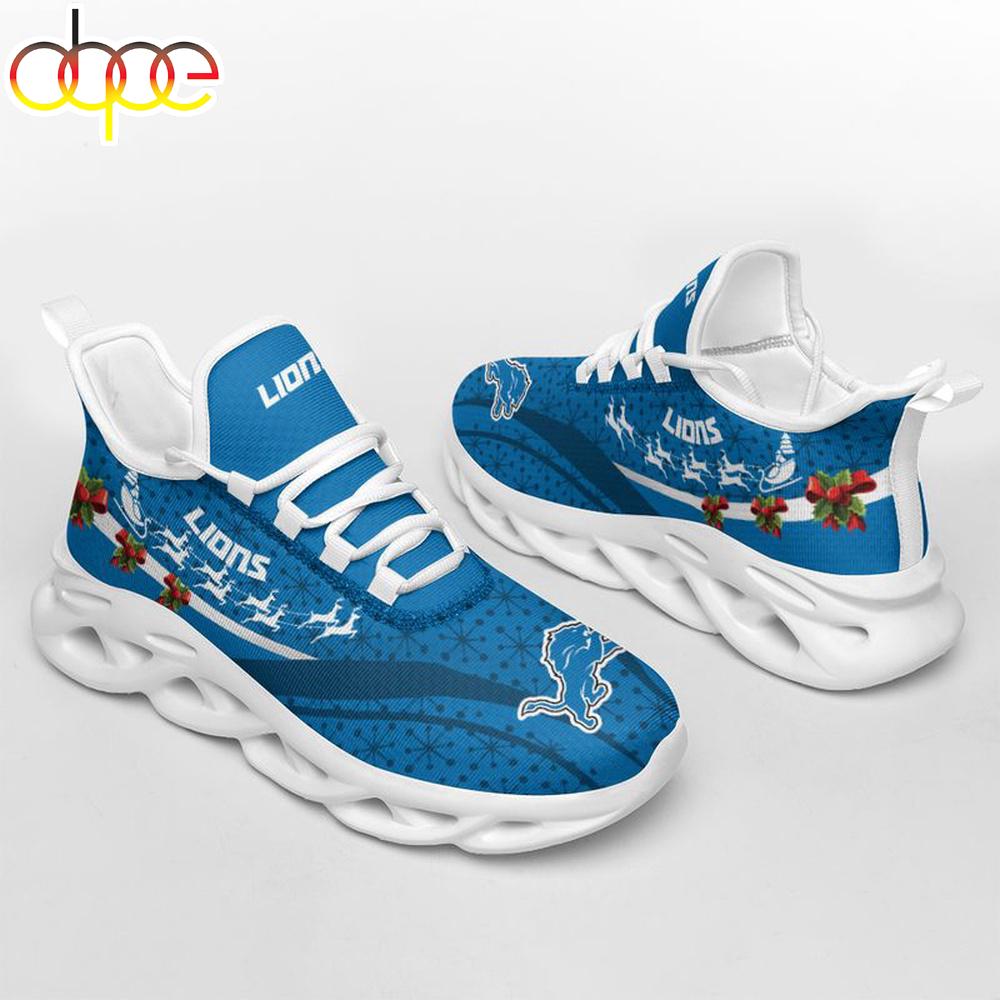 Sportswearmerch Detroit Lions NFL Christmas Pattern Max Soul Shoes Sneakers For Men And Women