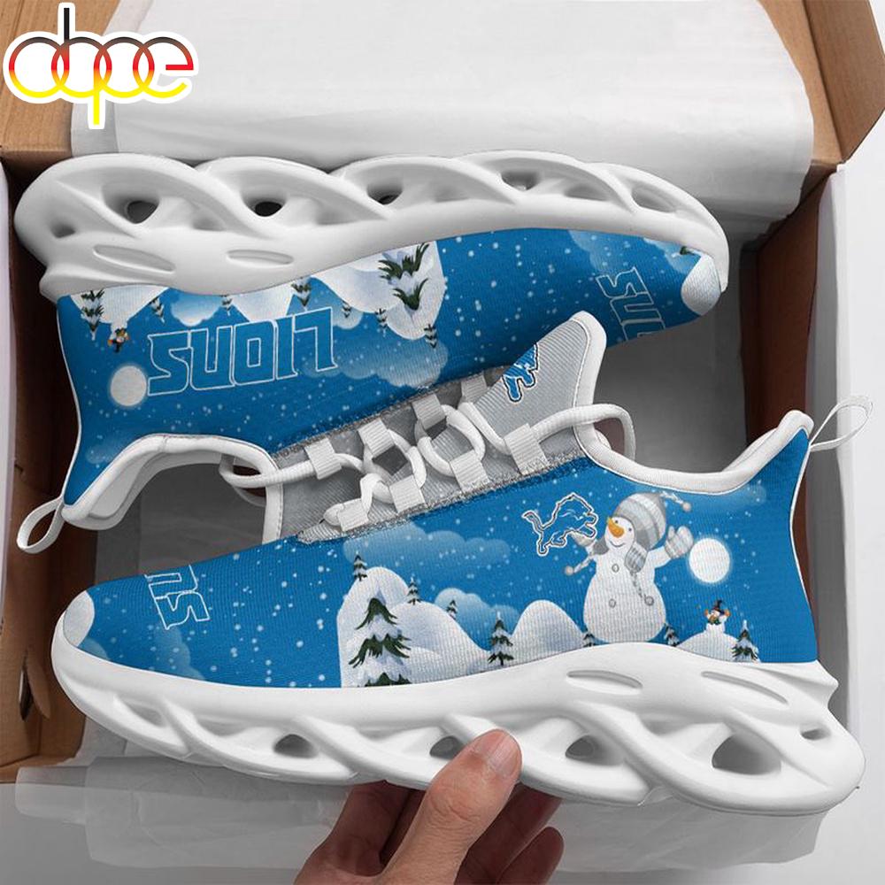 Sportswearmerch Detroit Lions NFL Christmas Snowman Max Soul Shoes Sneakers For Men And Women