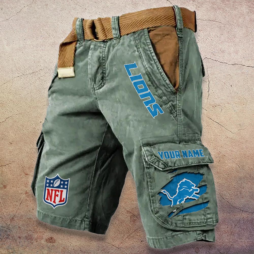 Sportswearmerch Detroit Lions NFL Denim Short For Fan