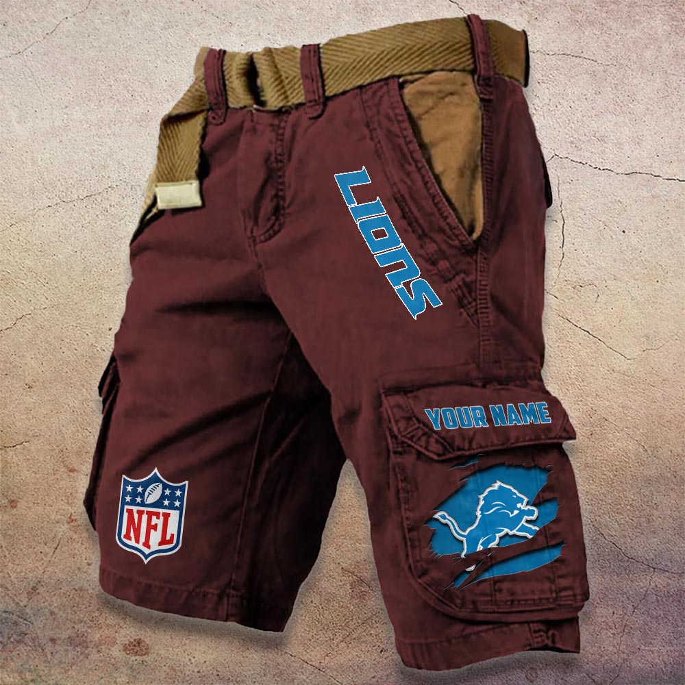 Sportswearmerch Detroit Lions NFL Denim Short For Fan