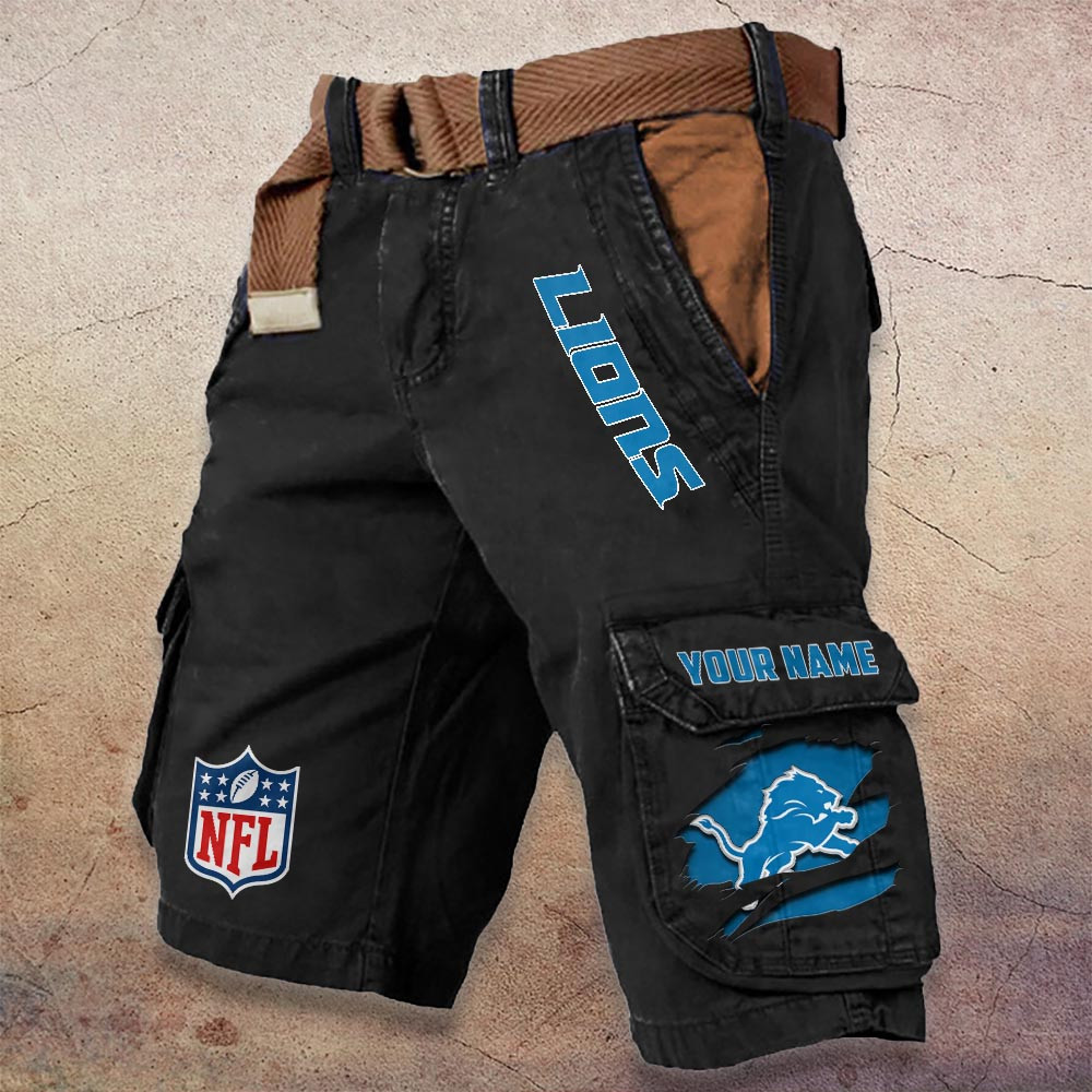 Sportswearmerch Detroit Lions NFL Denim Short For Fan