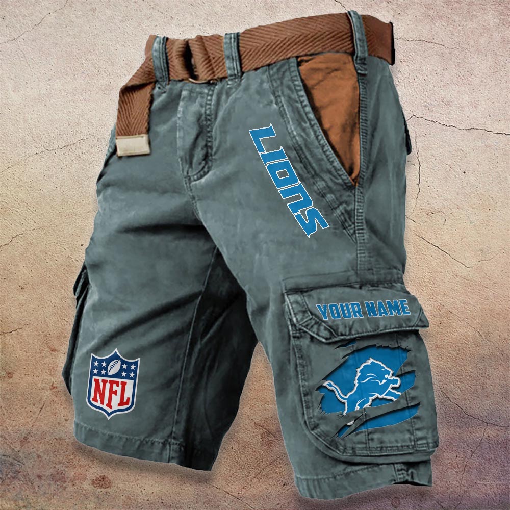 Sportswearmerch Detroit Lions NFL Denim Short For Fan