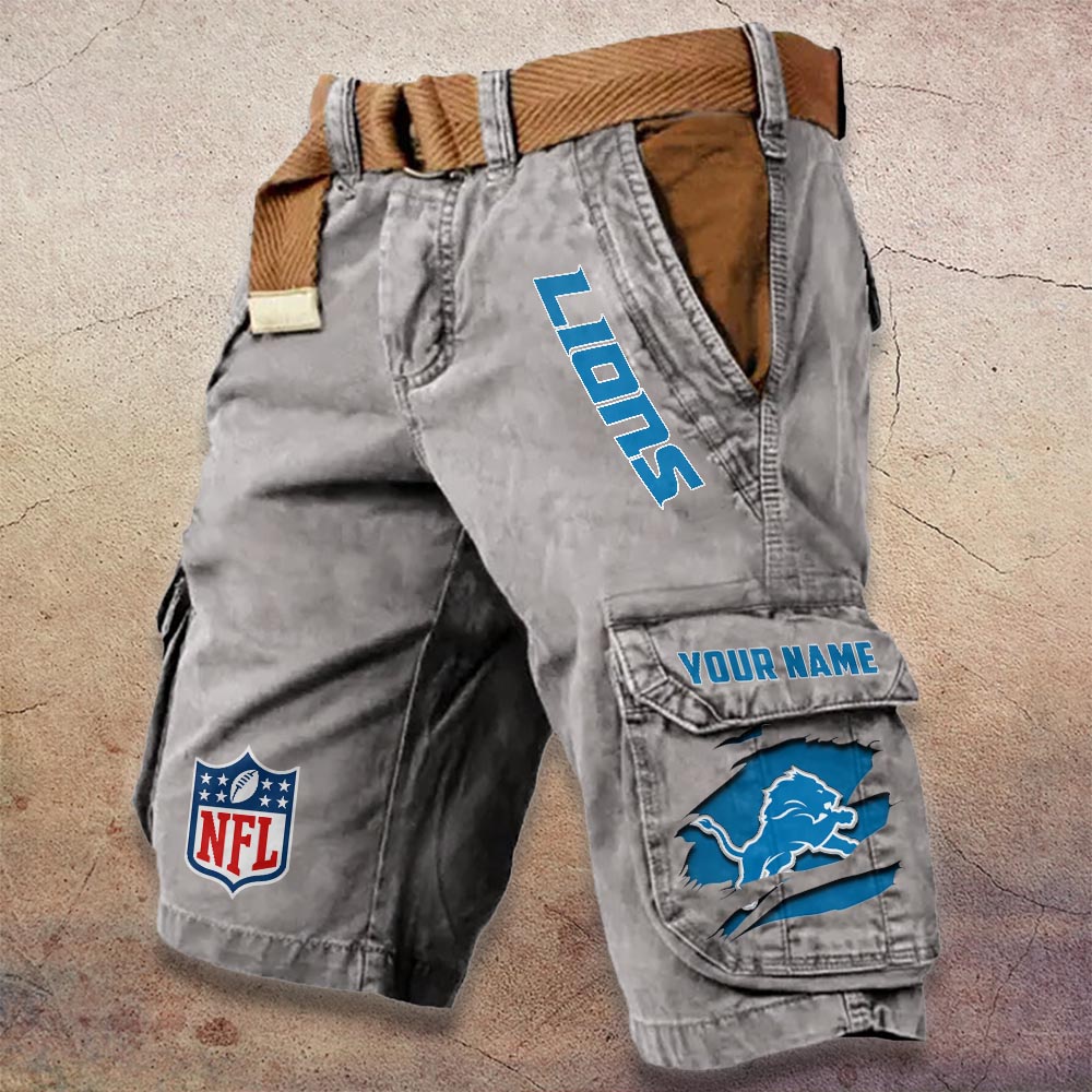 Sportswearmerch Detroit Lions NFL Denim Short For Fan