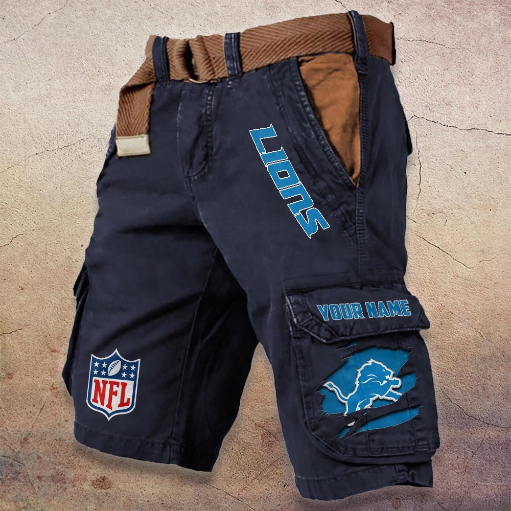 Sportswearmerch Detroit Lions NFL Denim Short For Fan