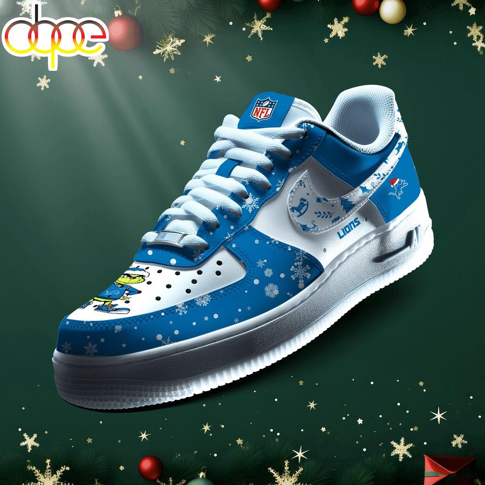 Sportswearmerch Detroit Lions NFL Grinch Merry Christmas Air Low-Top Sneakers Shoes For Men And Women