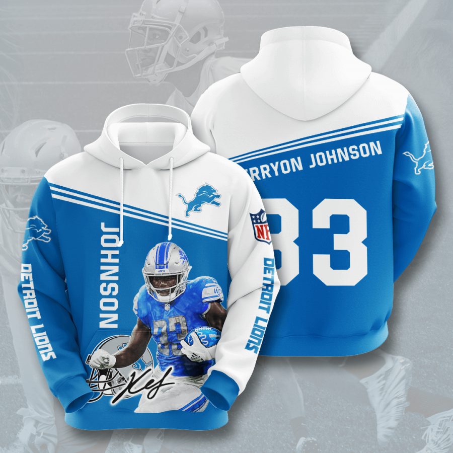 Sportswearmerch Detroit Lions NFL Kerryon Johnson Honolulu Personalized Hoodie For Fan