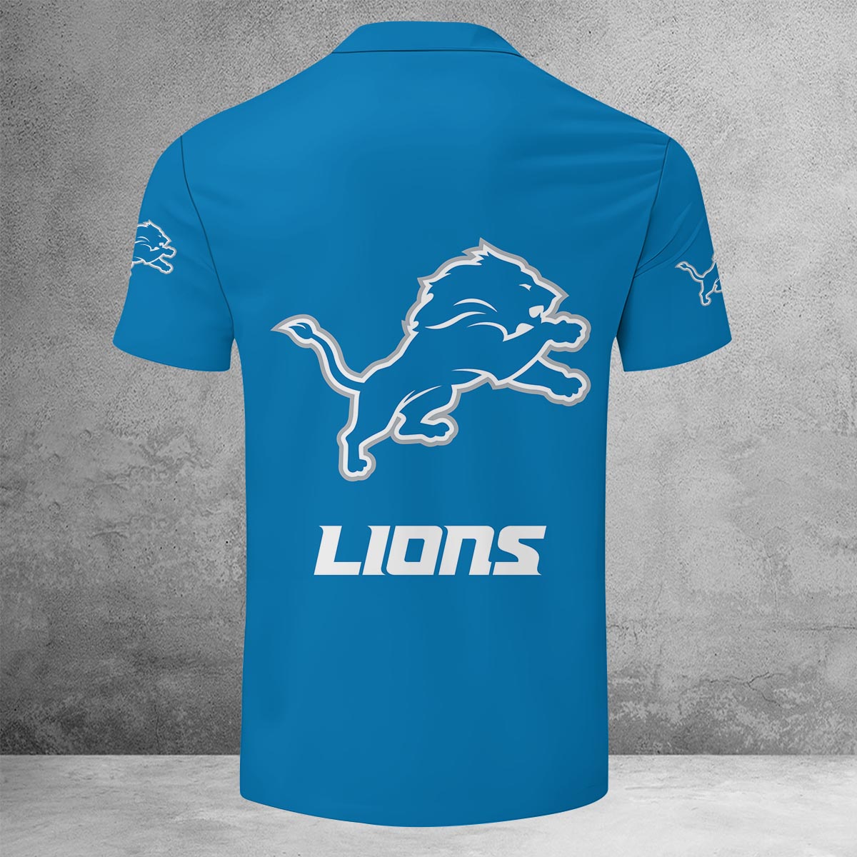 Sportswearmerch Detroit Lions NFL Lapel Zip Polo Shirt For Fan