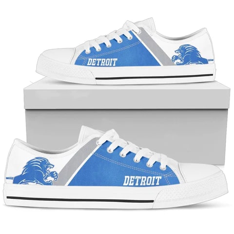 Sportswearmerch Detroit Lions NFL Low Top Canvas Sneakers Shoes For Men And Women