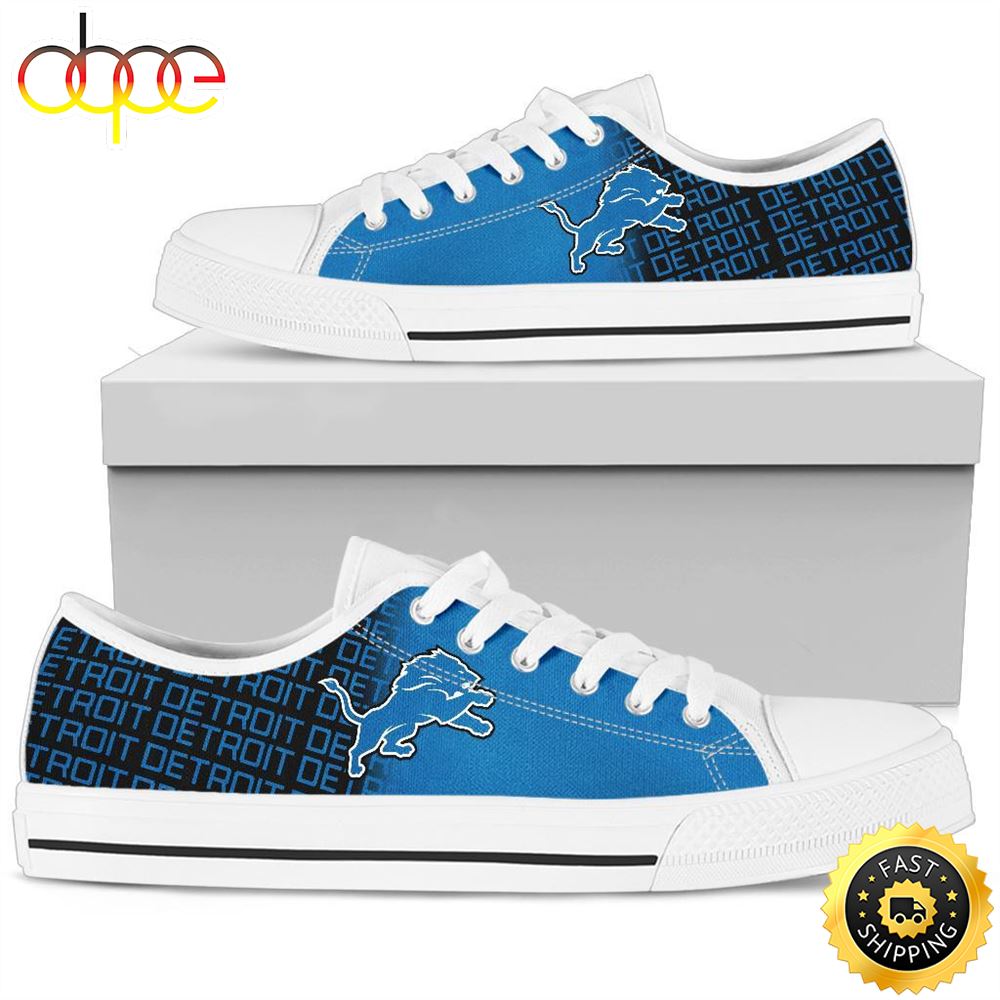 Sportswearmerch Detroit Lions NFL Low Top Canvas Sneakers Shoes For Men And Women