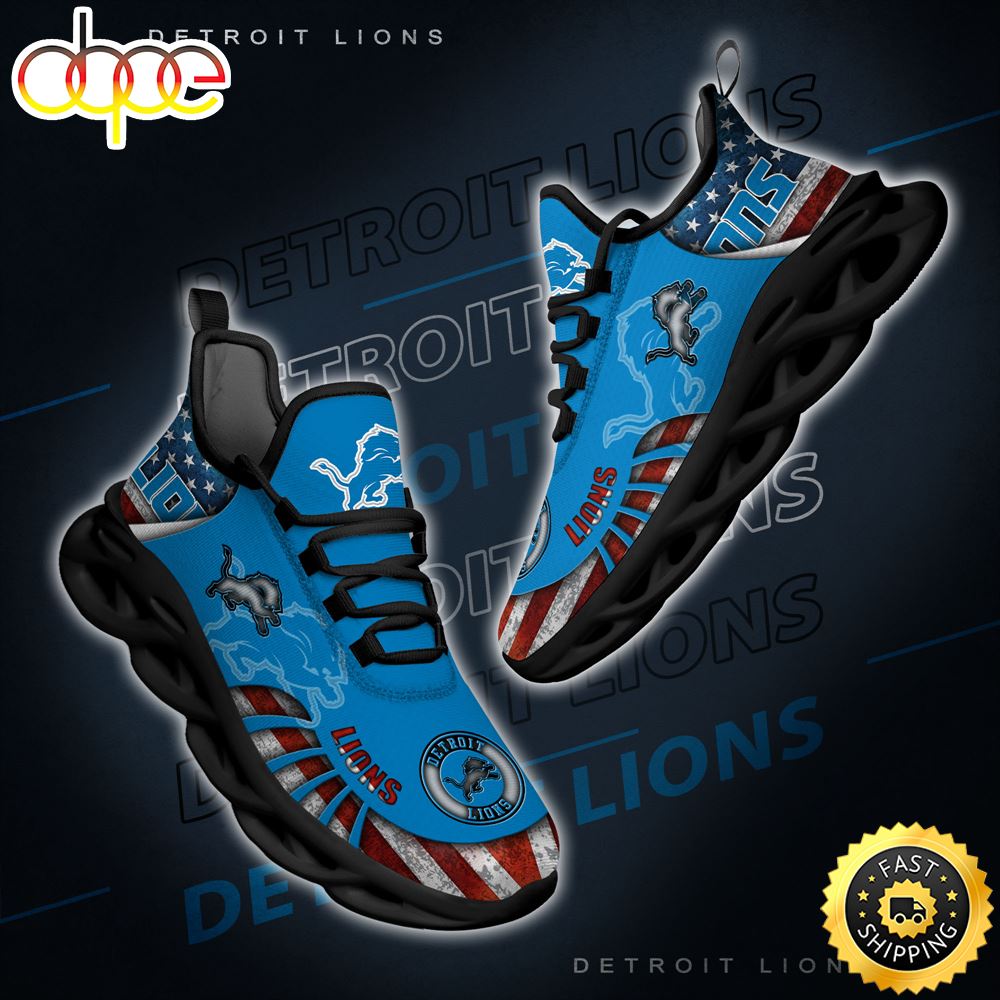 Sportswearmerch Detroit Lions NFL Max Soul Shoes Sneakers For Men And Women