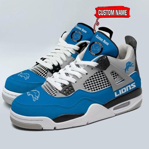 Sportswearmerch Detroit Lions NFL Personalized Air Jordan 4 SnAJ4 Sneakers Shoes For Men And Women