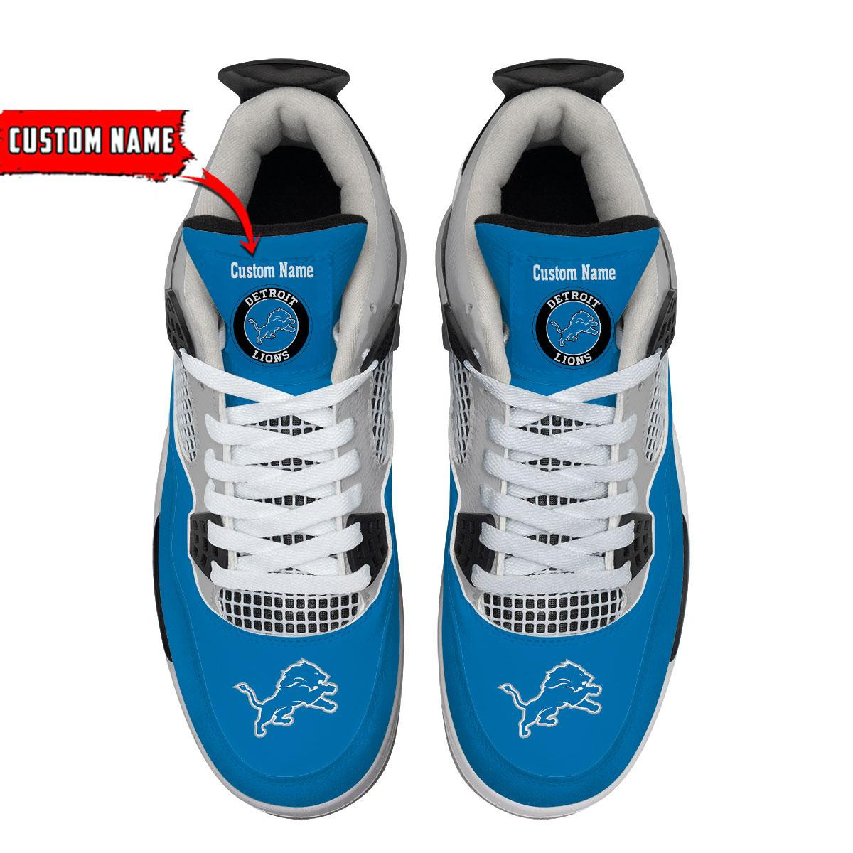 Sportswearmerch Detroit Lions NFL Personalized Air Jordan 4 SnAJ4 Sneakers Shoes For Men And Women