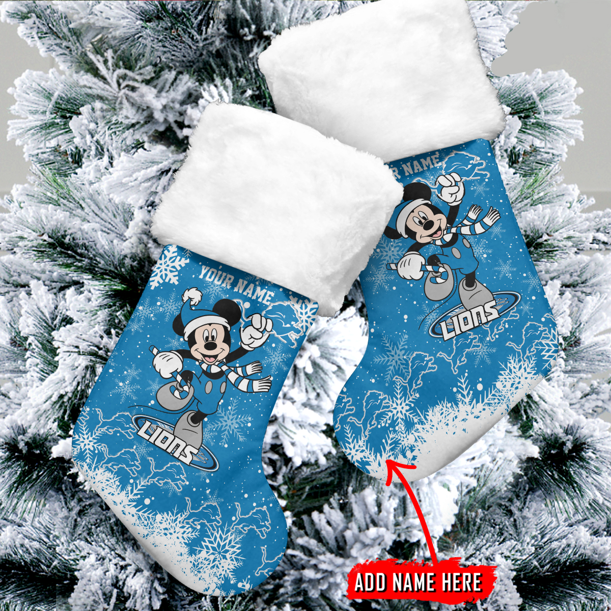 Sportswearmerch Detroit Lions NFL Personalized Christmas Socks For Fan