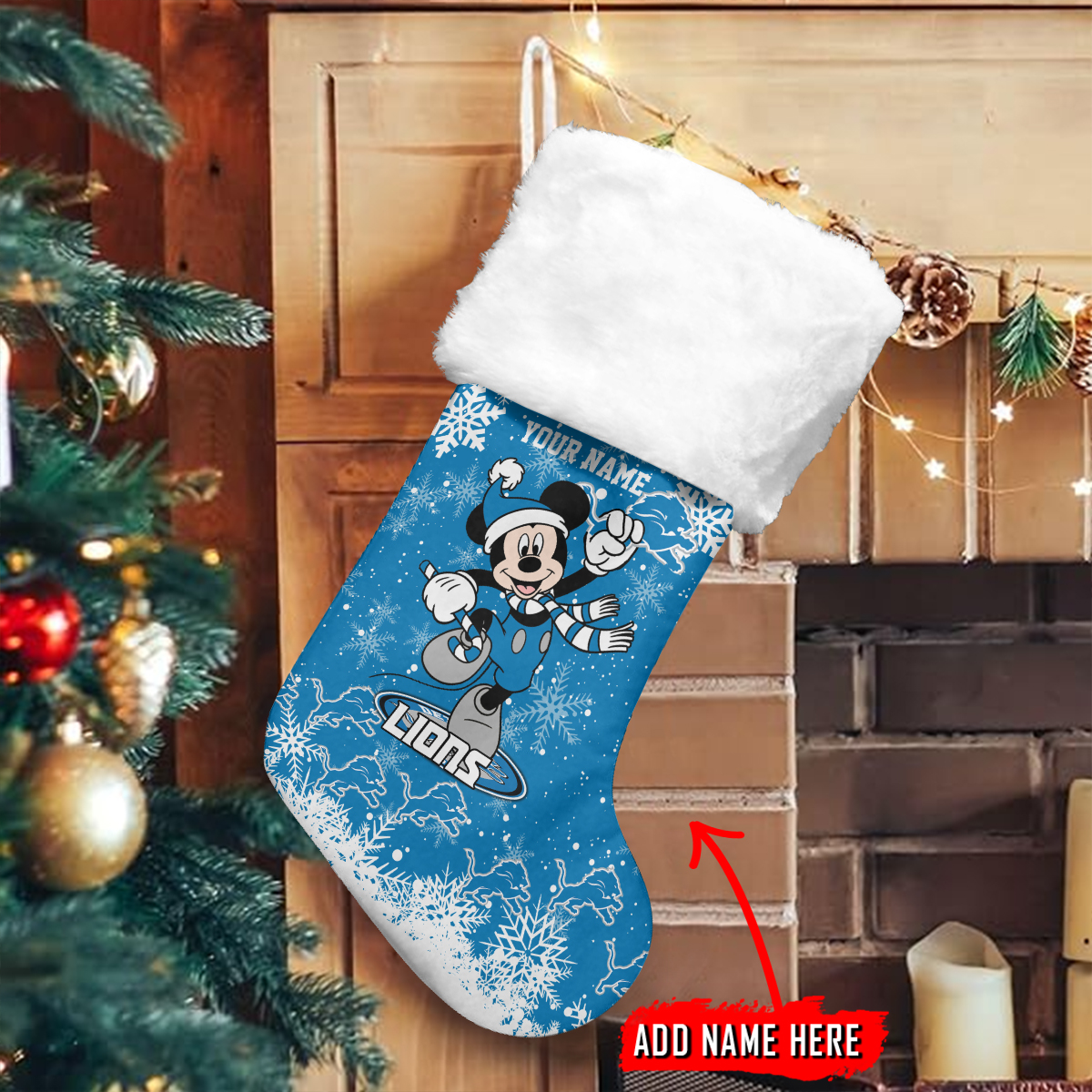 Sportswearmerch Detroit Lions NFL Personalized Christmas Socks For Fan